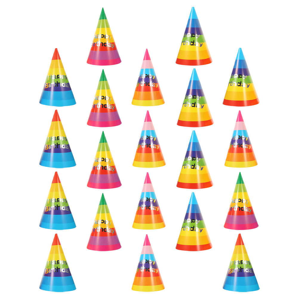 Party Hat Cone - 36 Gorros de Cono Coloridos para