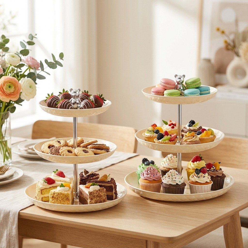 Cupcake Stand Tier - Soporte de Plástico de 2/3 Niveles