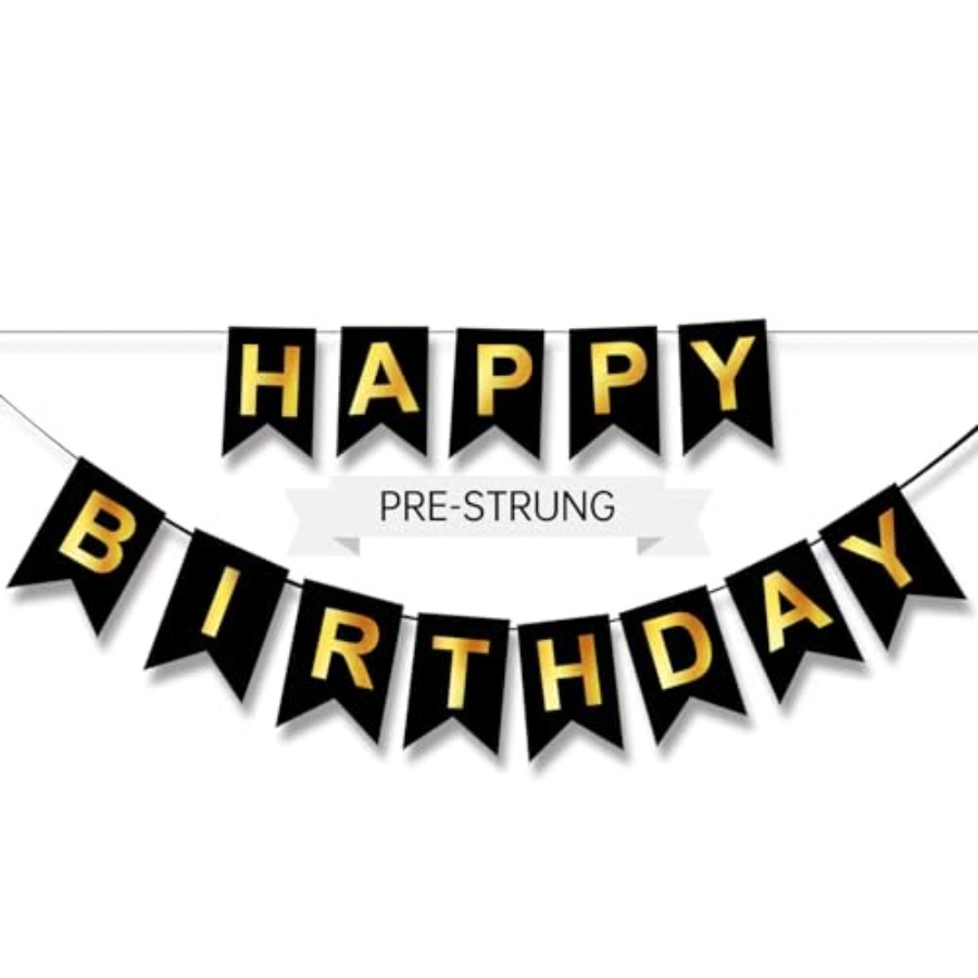 Banner de Feliz Cumpleaños, De - Party Banner Gold reseña y precio