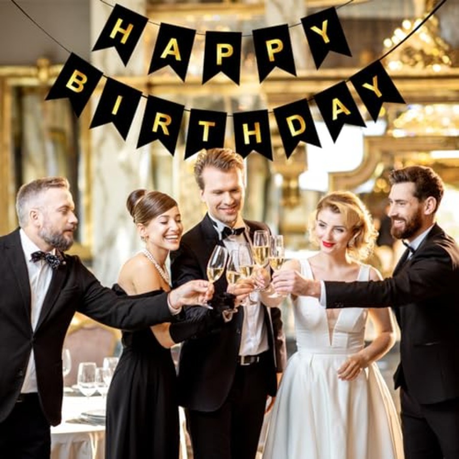 Banner de Feliz Cumpleaños, De - Party Banner Gold reseña y precio