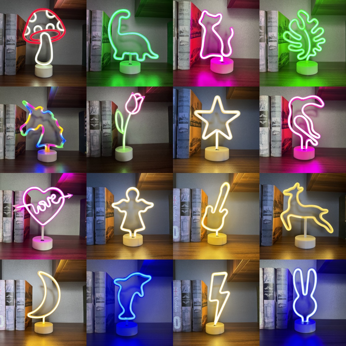 Luz LED de Neón con Base, Múlt - Neon Sign Party reseña y precio